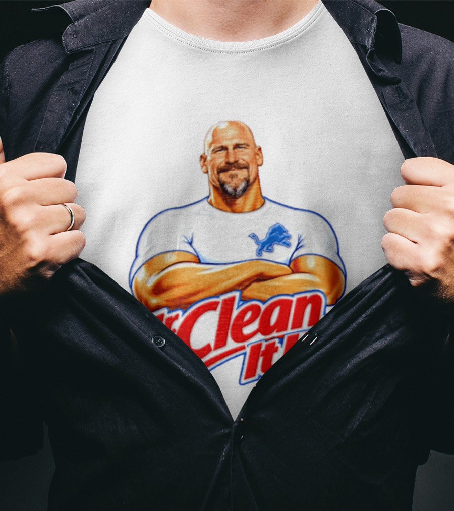 Dan Campbell Mr Clean It Up Detroit Lions Exclusively T-Shirt