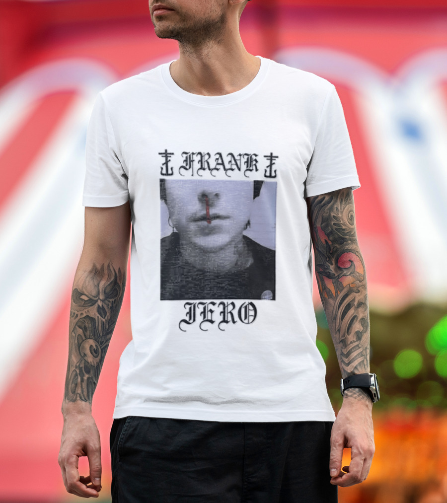 Franke Jero Dark Blue Aesthetic Nosebleed Art My Chemical Romance T-Shirt