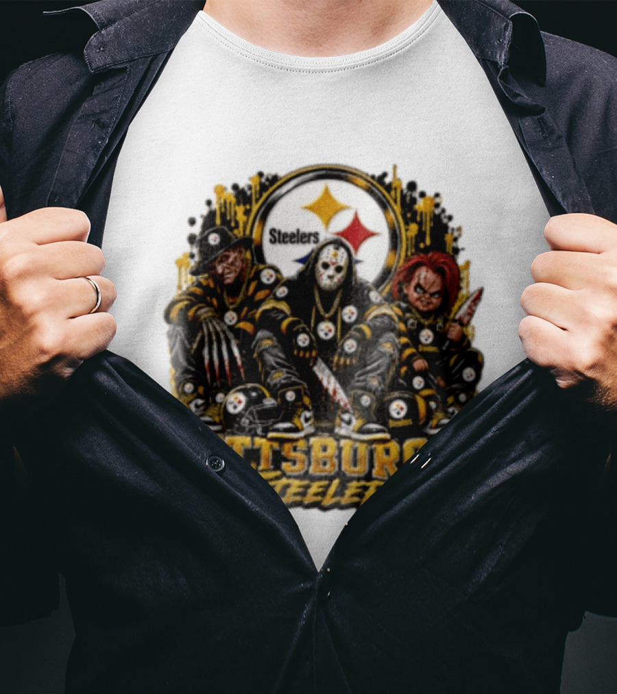 Freddy Krueger Jason Voorhees Chucky Steelers Halloween Pittsburgh T-Shirt