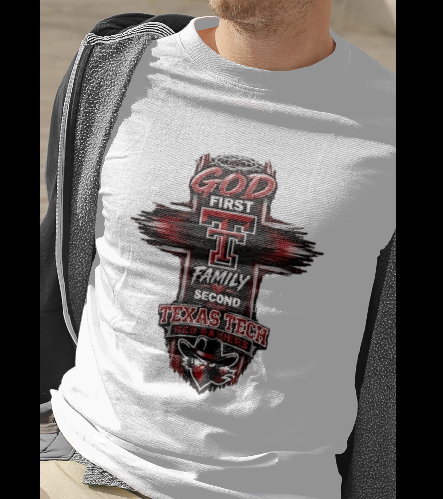 God First Family Second Texas Tech Red Raiders Cross 2026 T-Shirt