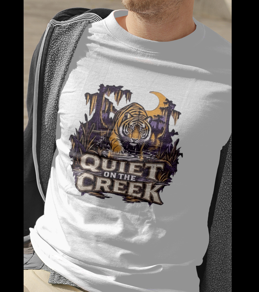 Quiet On The Creek Tiger Wading In Swamp LSU Tigers T-Shirt