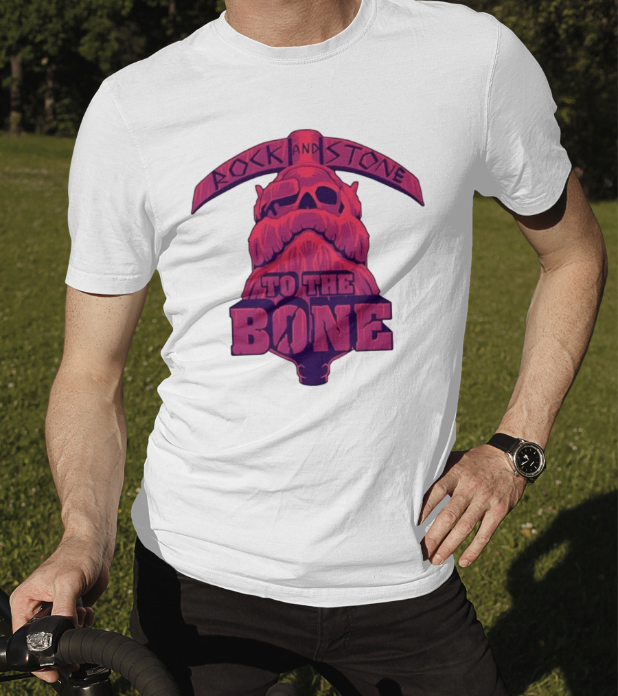 Rock And Stone To The Bone Dwarf Skull Gaming Deep Rock Galactic T-Shirt