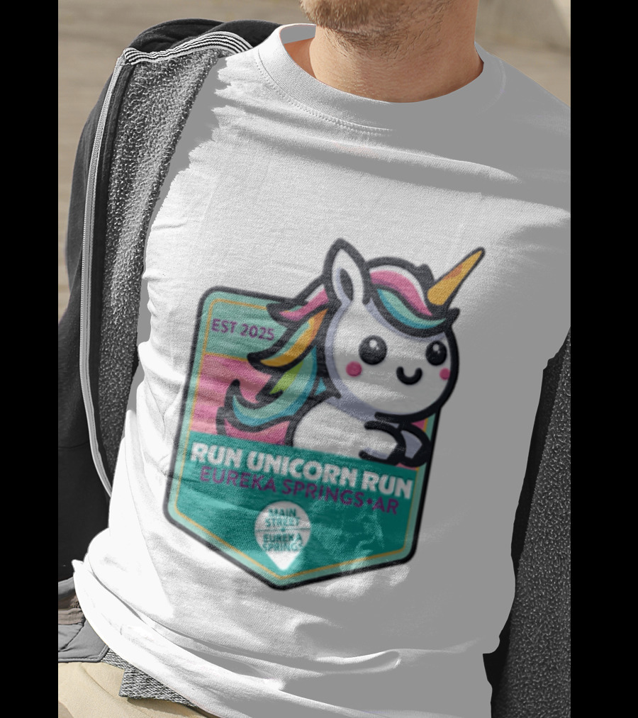EST 2025 Run Unicorn Run Eureka Springs AR Main Street T-Shirt