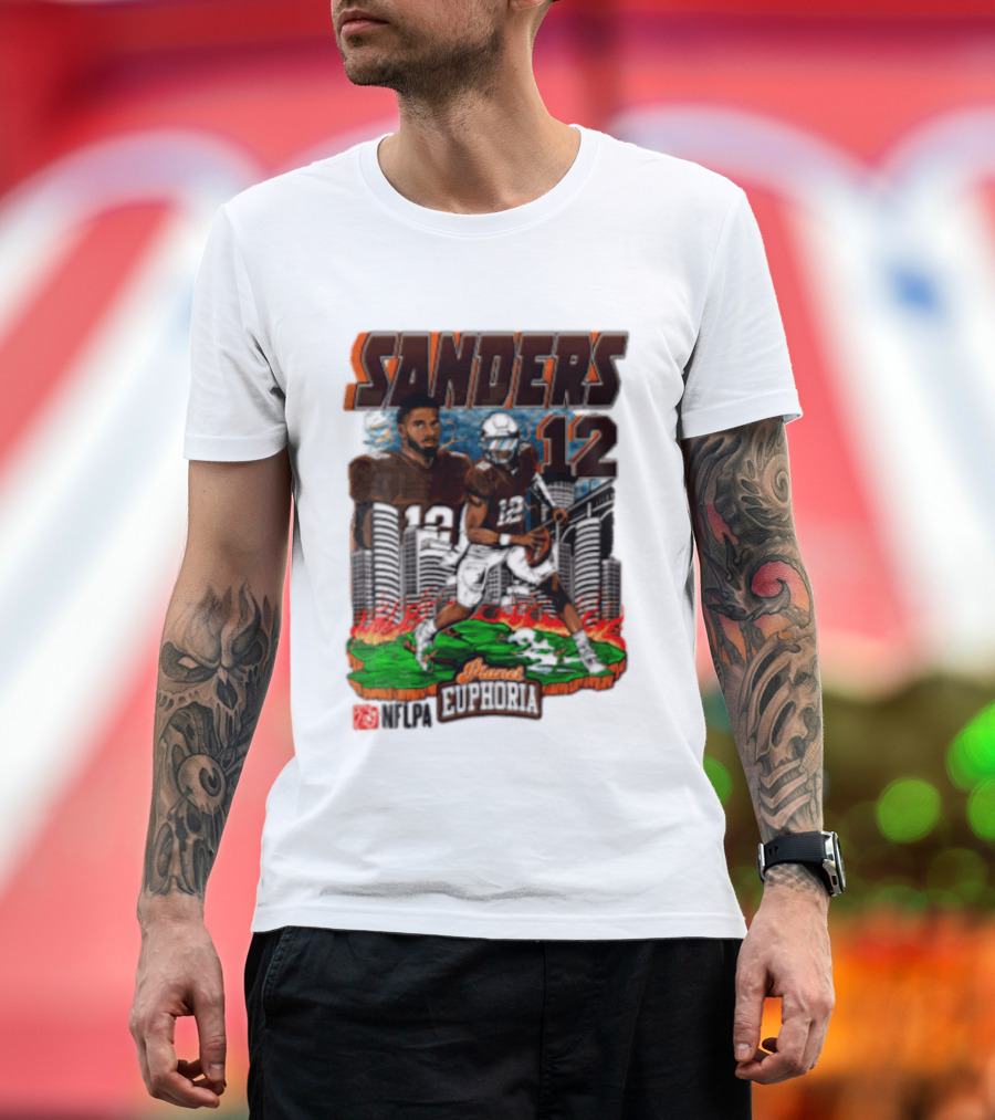 Sanders 12 Football Legend Euphoria NFCA Brand T-Shirt