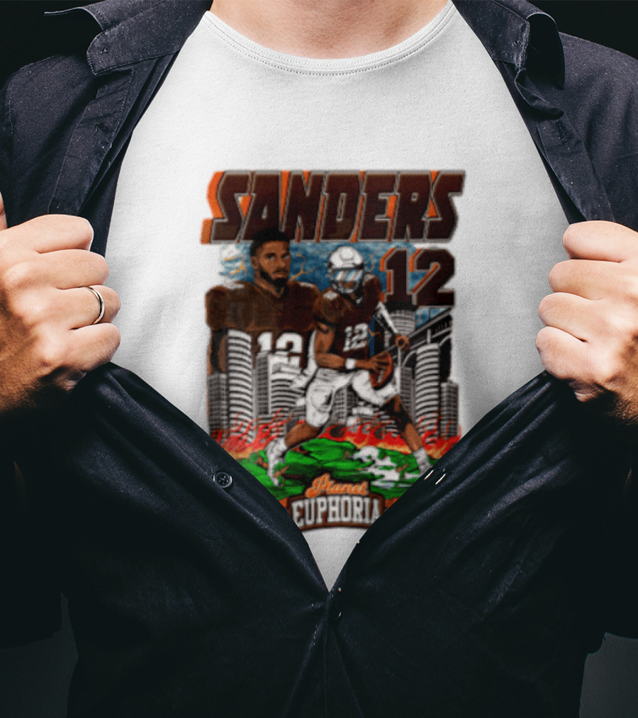 Sanders 12 Football Legend Euphoria NFCA Brand T-Shirt