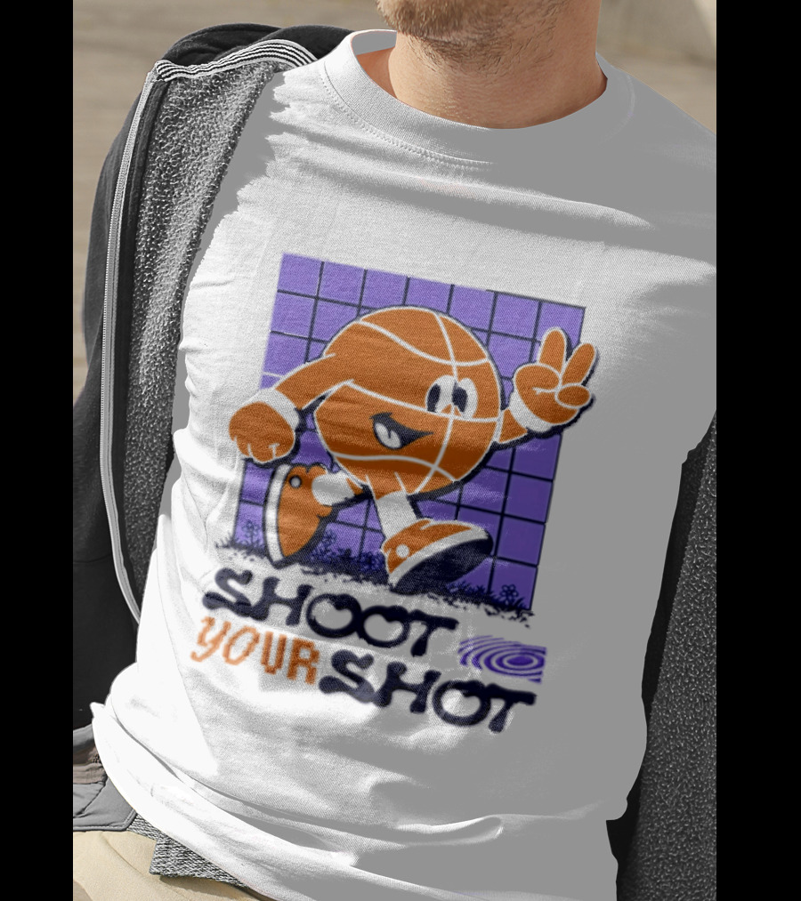 Shoot Your Shot Retro Basketball Character Peace Sign T-Shirt