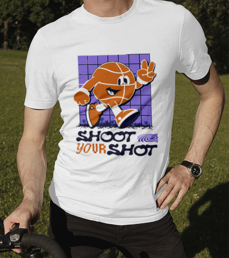 Shoot Your Shot Retro Basketball Character Peace Sign T-Shirt