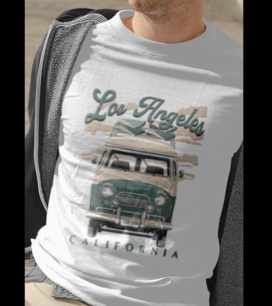 Los Angeles California Surf Van Vintage Style Retro Vibe T-Shirt