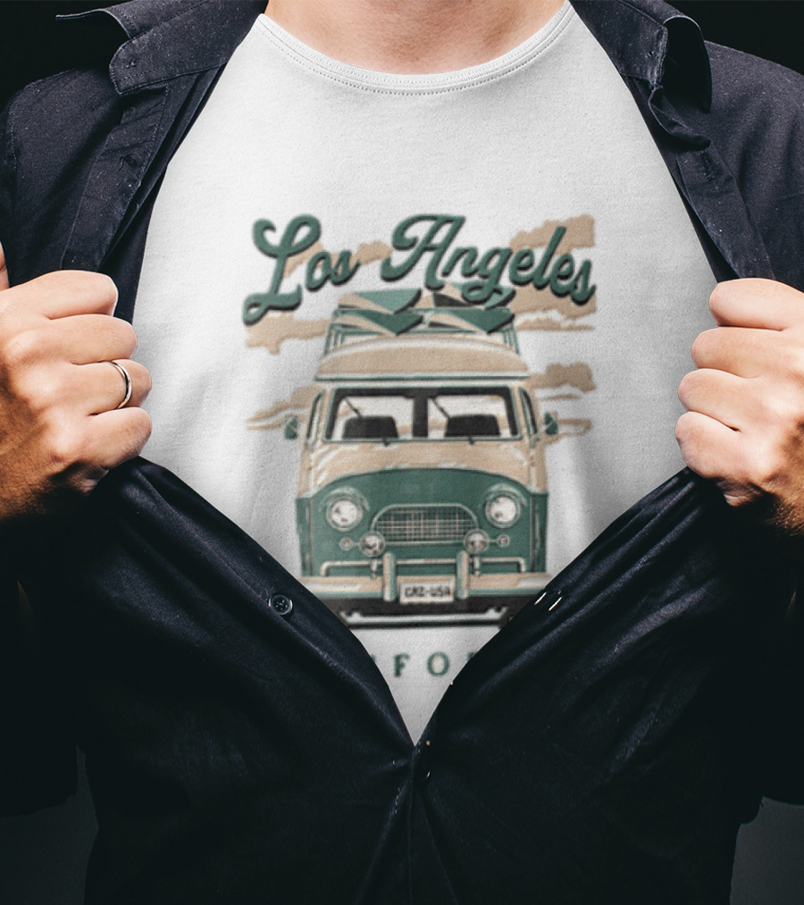 Los Angeles California Surf Van Vintage Style Retro Vibe T-Shirt