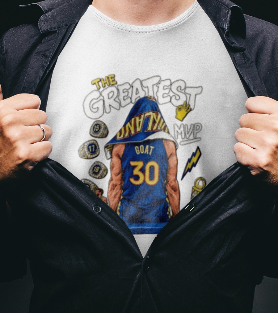The Greatest Goat 30 MVP Stephen Curry Golden State Warriors Four Time Champion T-Shirt