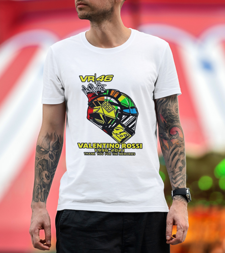 Valentino Rossi VR46 1996 2021 Thank You For The Memories Helmet T-Shirt