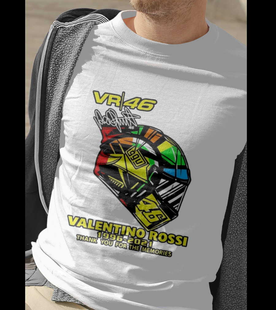Valentino Rossi VR46 1996 2021 Thank You For The Memories Helmet T-Shirt