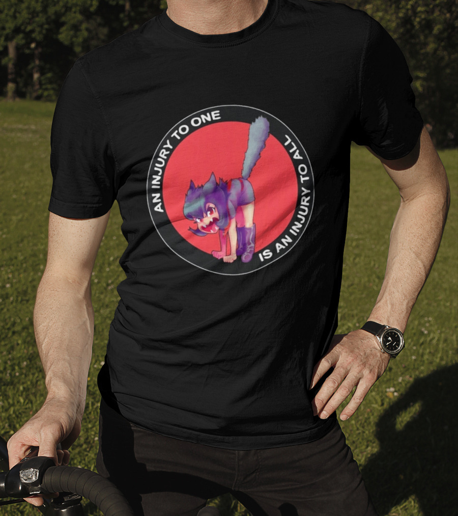 An Injury To One Is An Injury To All Cat Girl Red T-Shirt