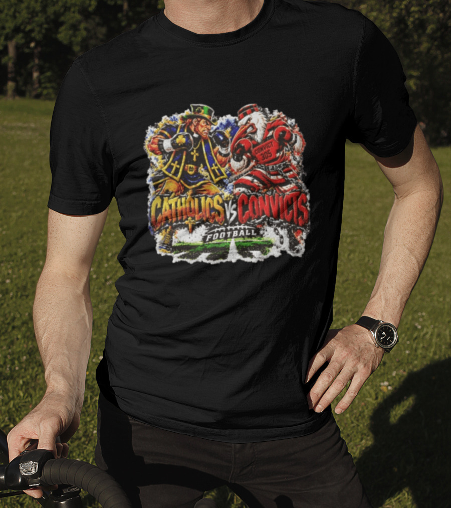 Catholics Vs Convicts Rivalry Notre Dame Football T-Shirt