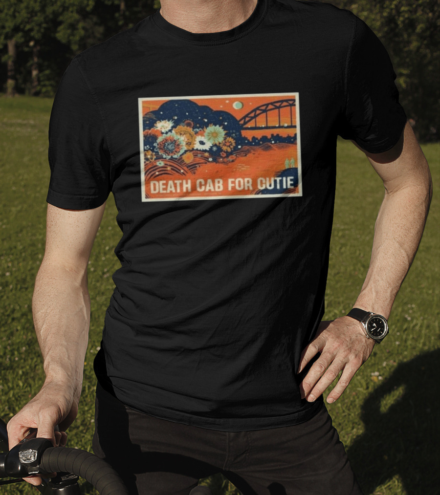 Death Cab For Cutie Gateshead UK 2026 Flowers And Bridge Art Print T-Shirt