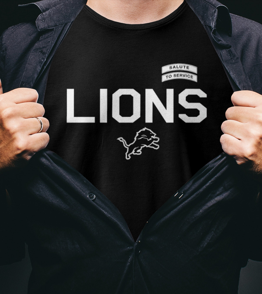 Detroit Lions Salute To Service Football Honor Courage Commitment T-Shirt