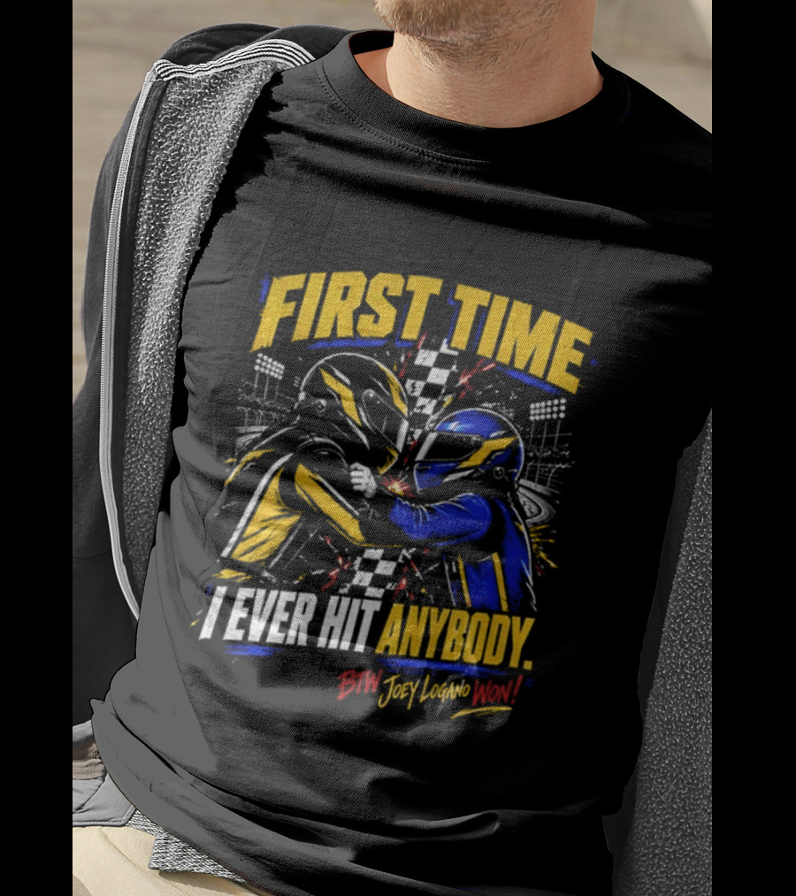 Hocevar Vs Blaney First Time I Ever Hit Anybody Boxing Helmet Fighters Joey Logano T-Shirt