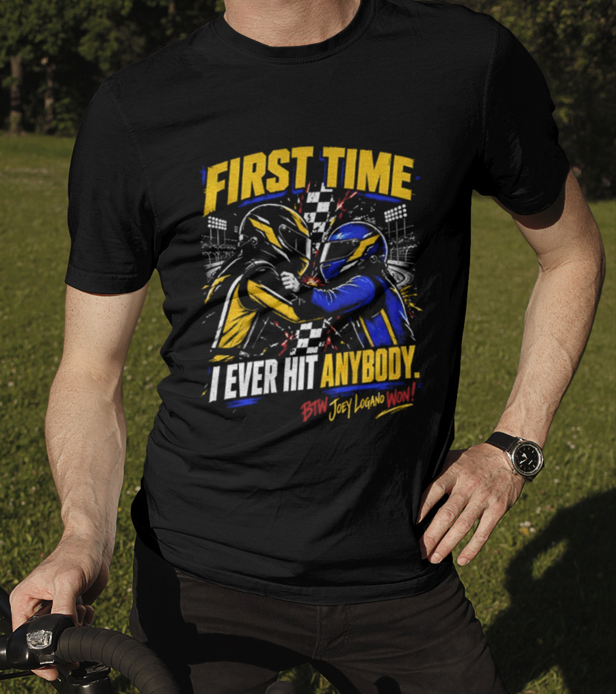 Hocevar Vs Blaney First Time I Ever Hit Anybody Boxing Helmet Fighters Joey Logano T-Shirt