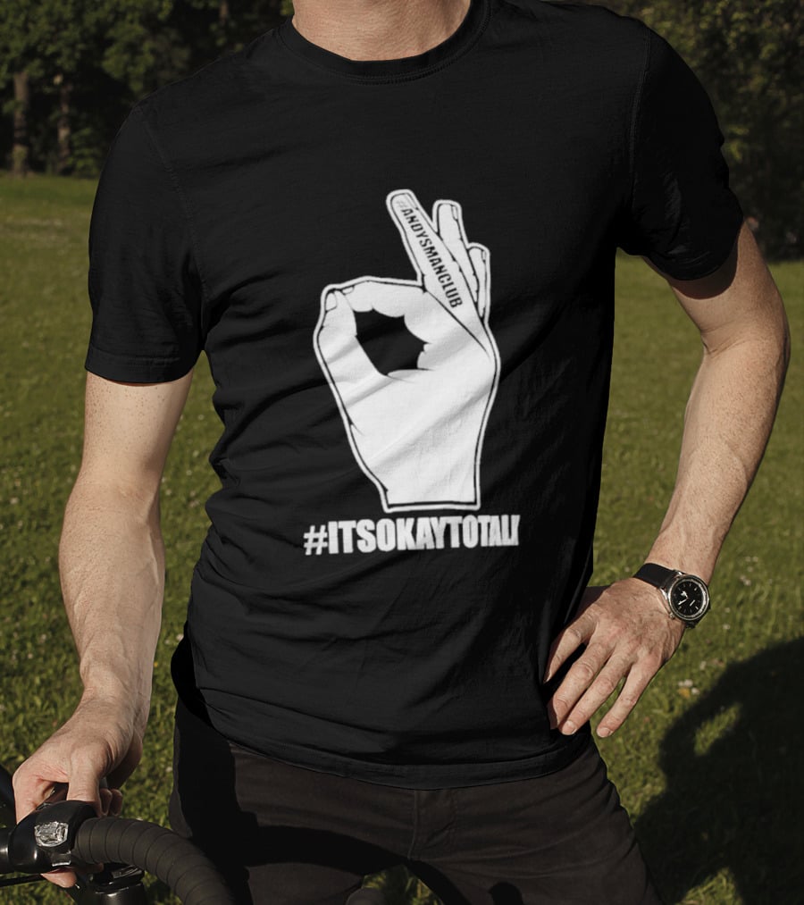 Andysmanclub Itsokaytotalk It's Okay To Talk Hand Gesture T-Shirt