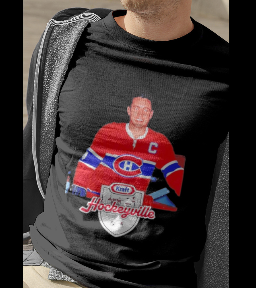 Jean Béliveau Montreal Canadiens Kraft Hockeyville Canadiens Logo Vintage Hockey T-Shirt