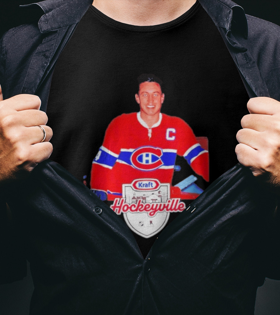 Jean Béliveau Montreal Canadiens Kraft Hockeyville Canadiens Logo Vintage Hockey T-Shirt