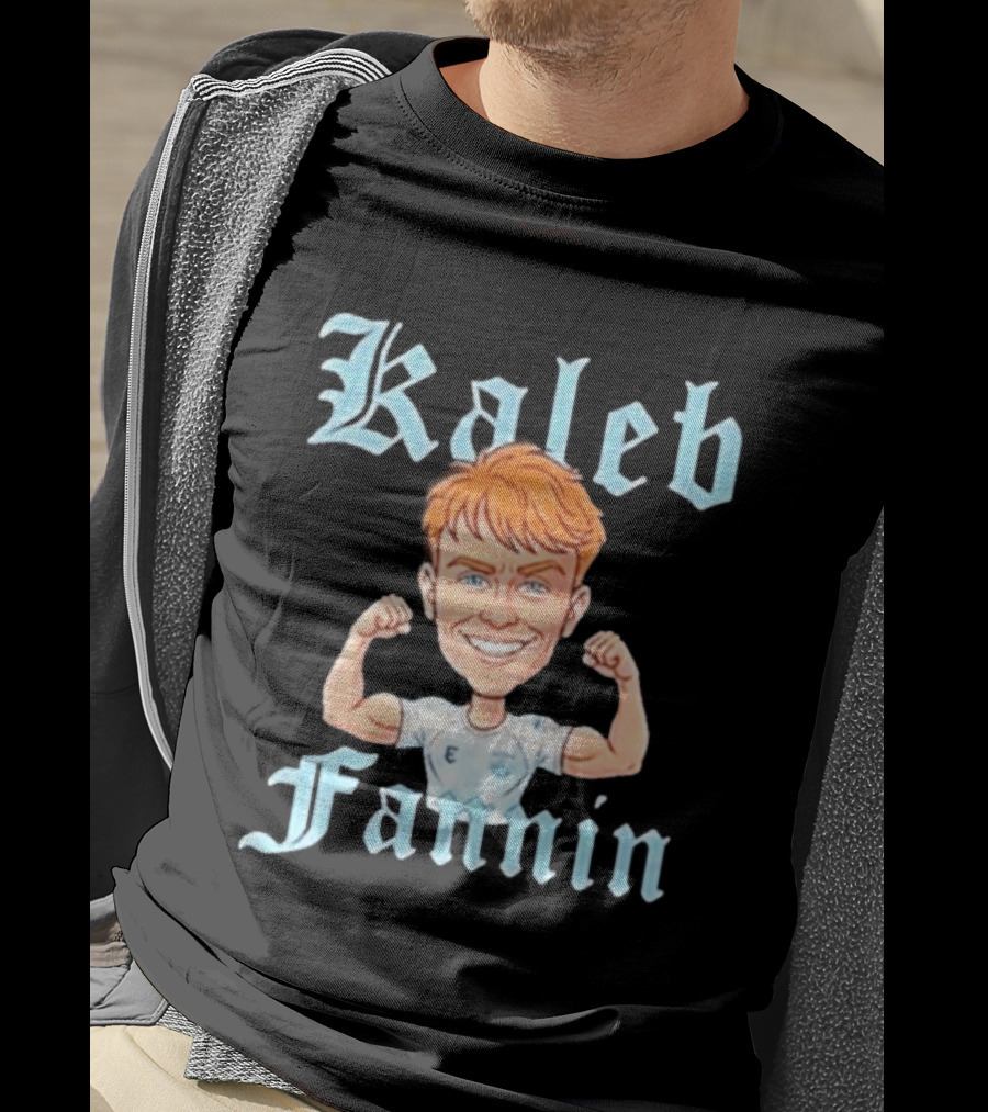 Kaleb Fannin Cartoon Character Flexing Muscles T-Shirt