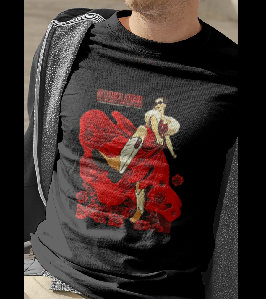 My Chemical Romance The Black Parade Tour 2025 Woman Red Dress Cowboy Boots Flowers T-Shirt