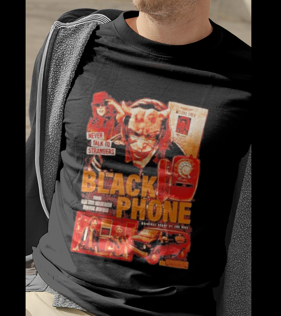 Never Talk To Strangers The Black Phone Original Story By Joe Hill Missing Child Red Phone Horror T-Shirt