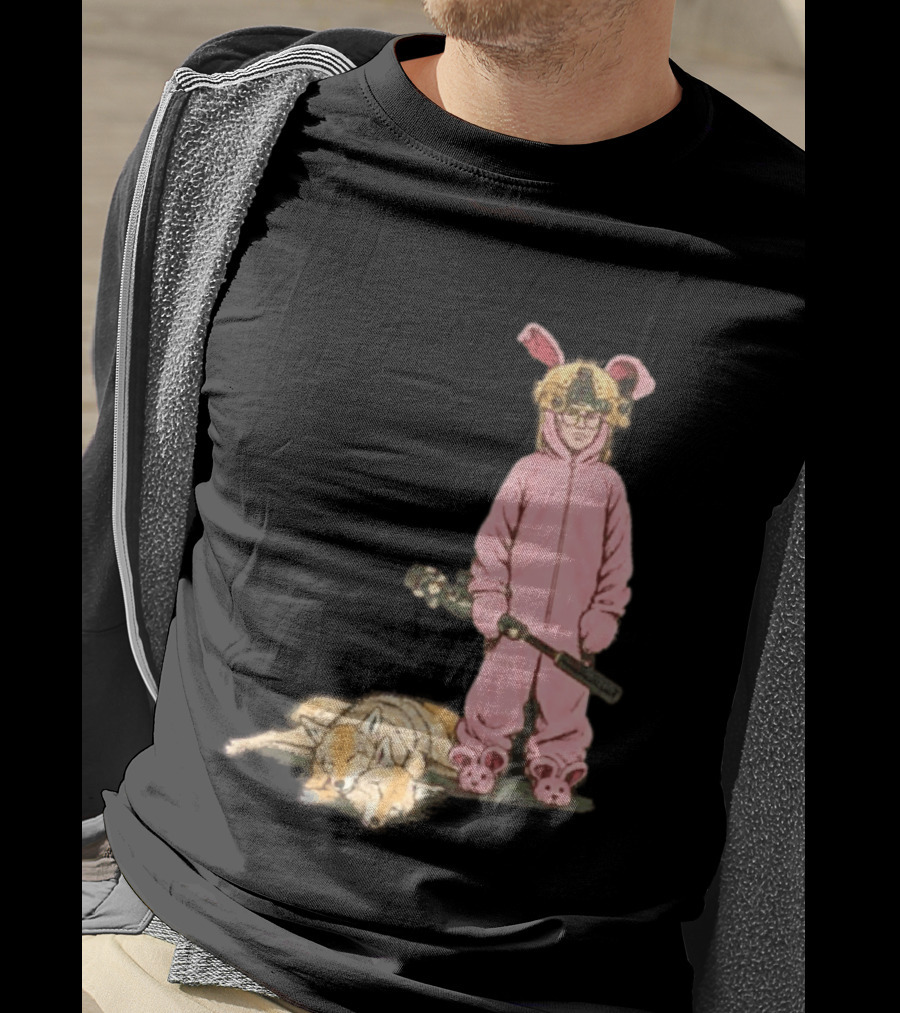 Pink Nightmare Bunny Suit Coyote Hunting Sniper T-Shirt