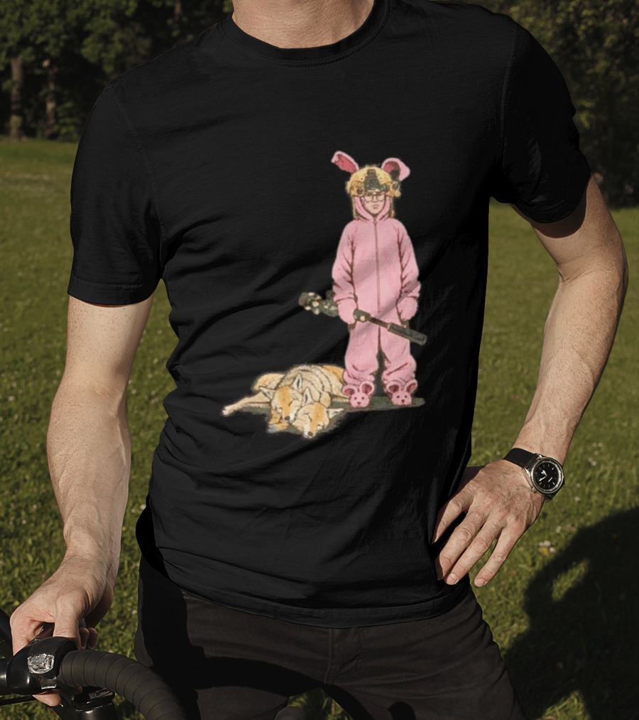 Pink Nightmare Bunny Suit Coyote Hunting Sniper T-Shirt