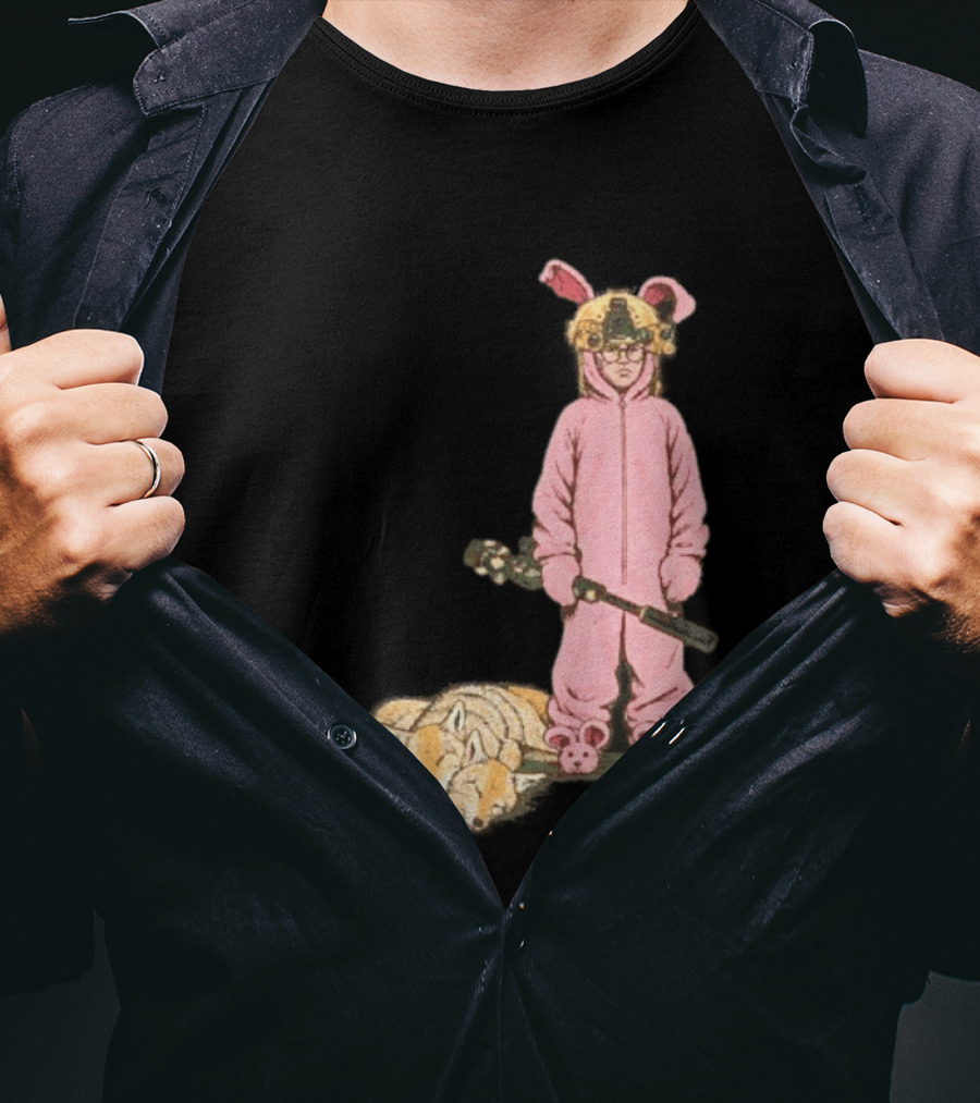 Pink Nightmare Bunny Suit Coyote Hunting Sniper T-Shirt
