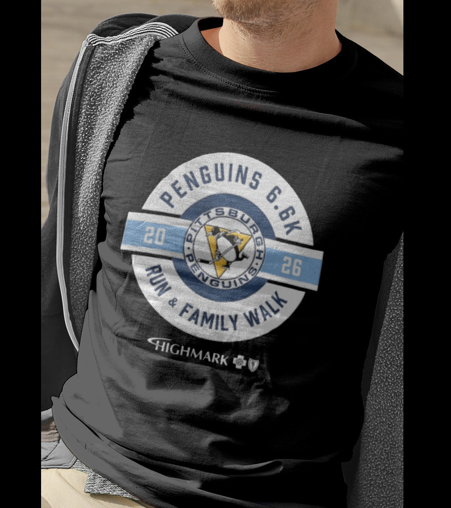 Pittsburgh Penguins 2026 Penguins 6.6k Run Family Walk Highmark T-Shirt