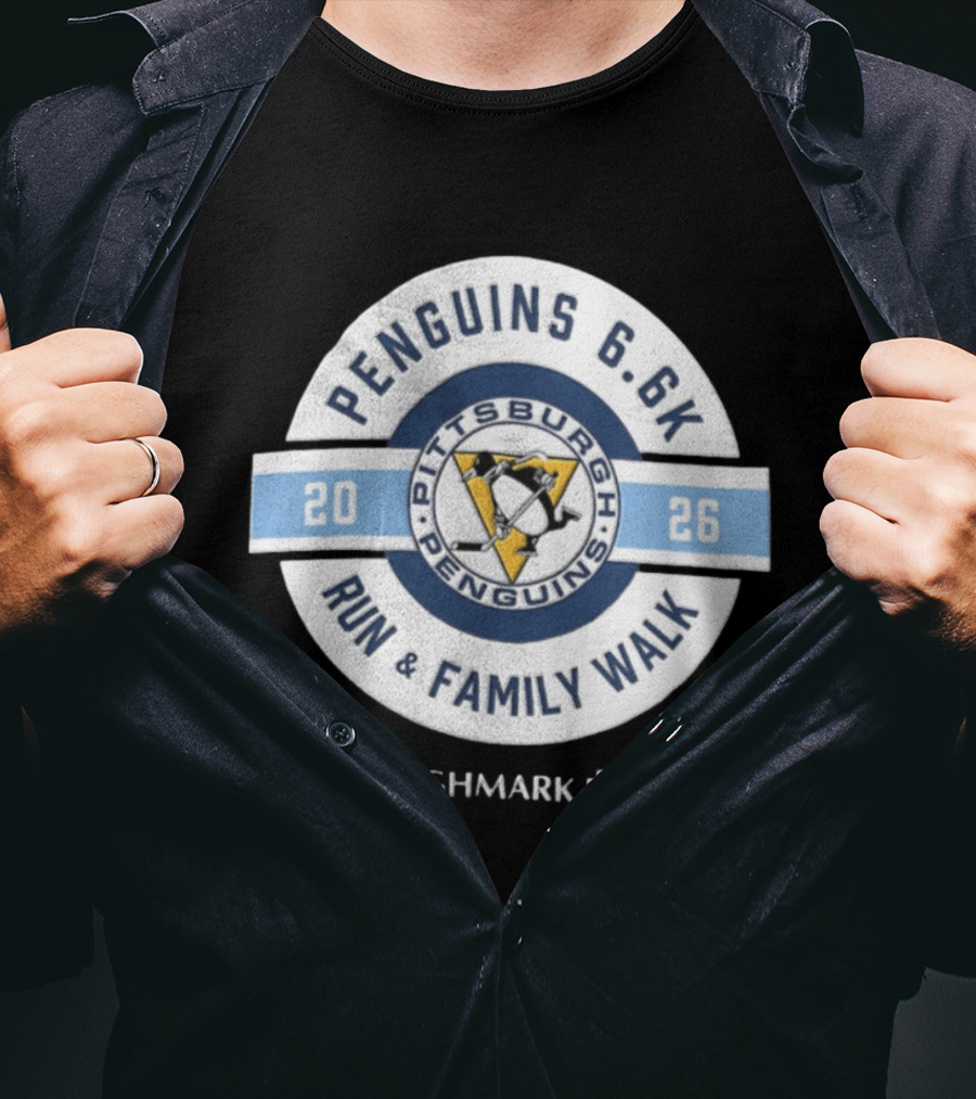 Pittsburgh Penguins 2026 Penguins 6.6k Run Family Walk Highmark T-Shirt