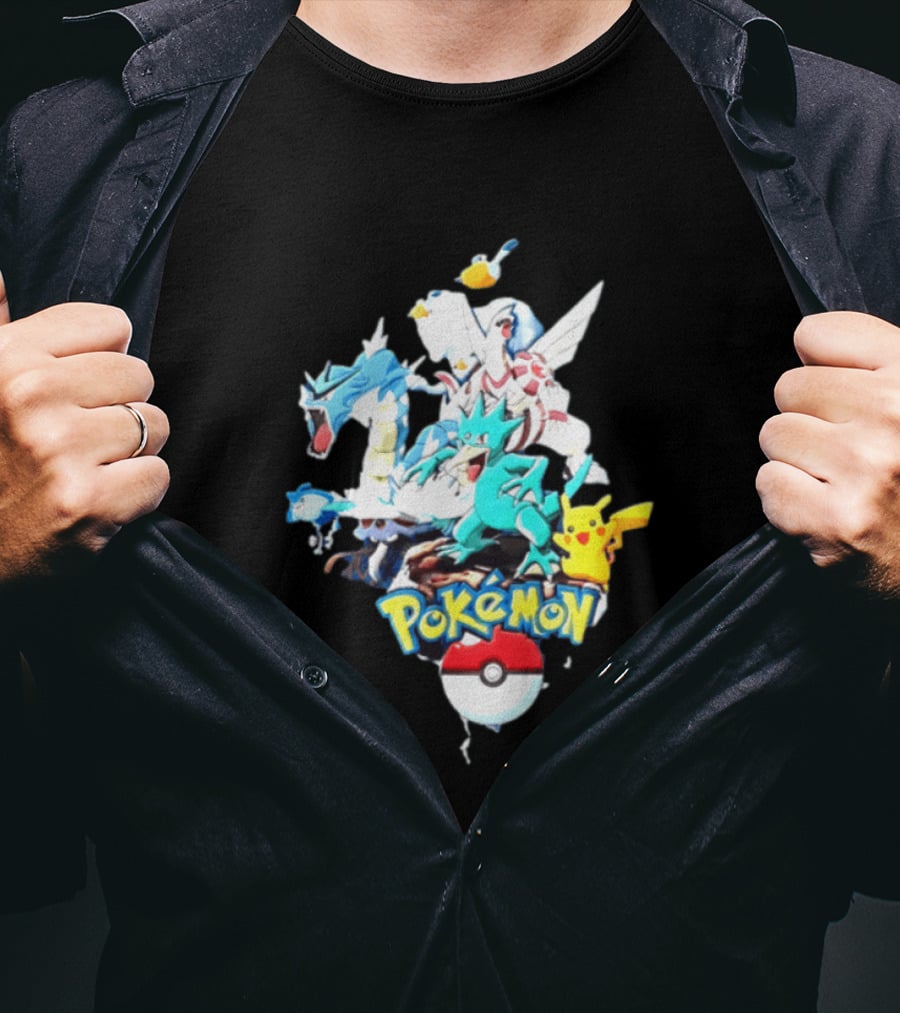 Pokemon Pikachu Gyarados Ralts Golduck Pelipper Dialga Poke Ball T-Shirt