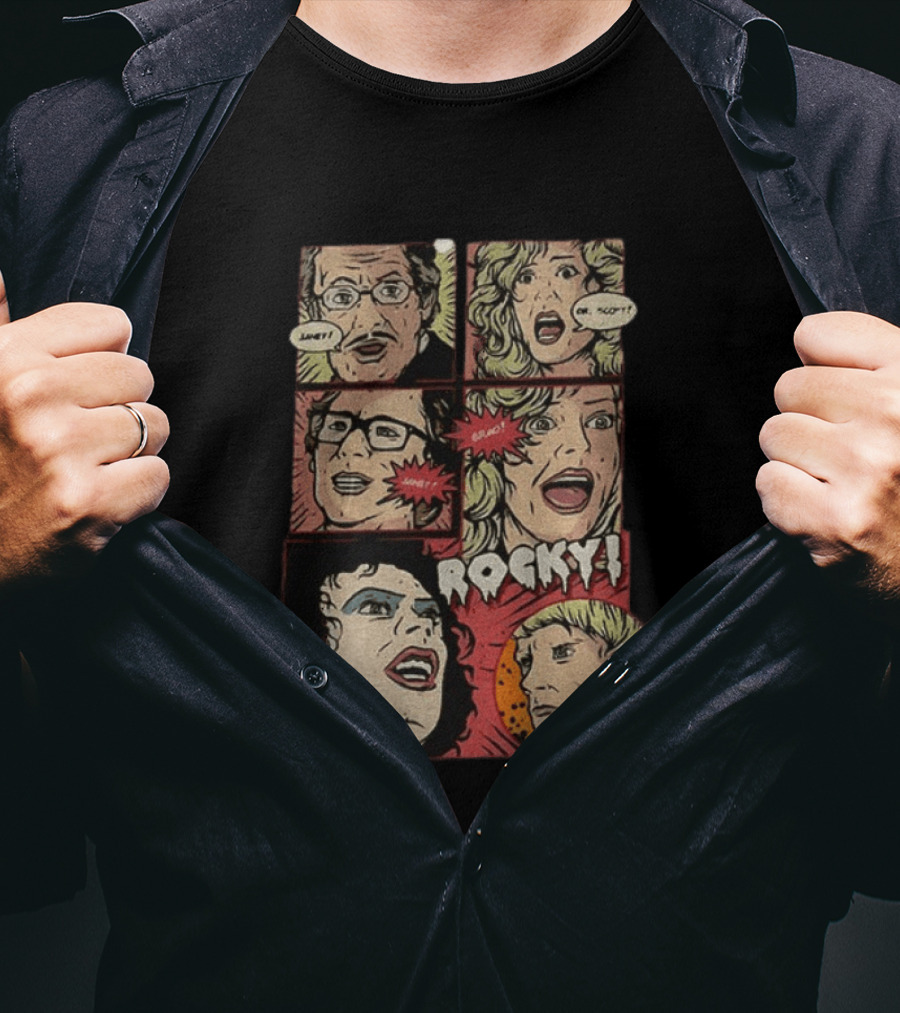 Rocky Horror Picture Show Comic Style Frank N Furter Janet Dr. Scott Brad T-Shirt