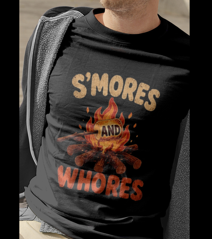 S'mores And Whores Campfire Humor Toasted Marshmallow T-Shirt