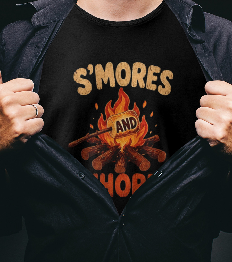 S'mores And Whores Campfire Humor Toasted Marshmallow T-Shirt