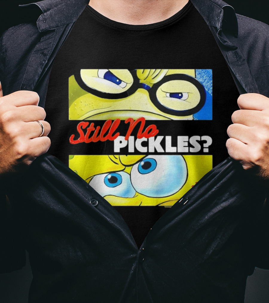SpongeBob SquarePants Still No Pickles Nickelodeon Eyes Close Up T-Shirt