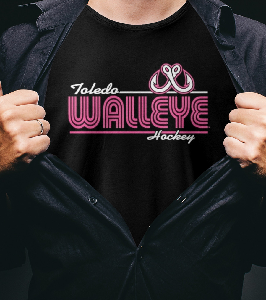 Toledo Walleye Pink Hooks Hockey ECHL T-Shirt