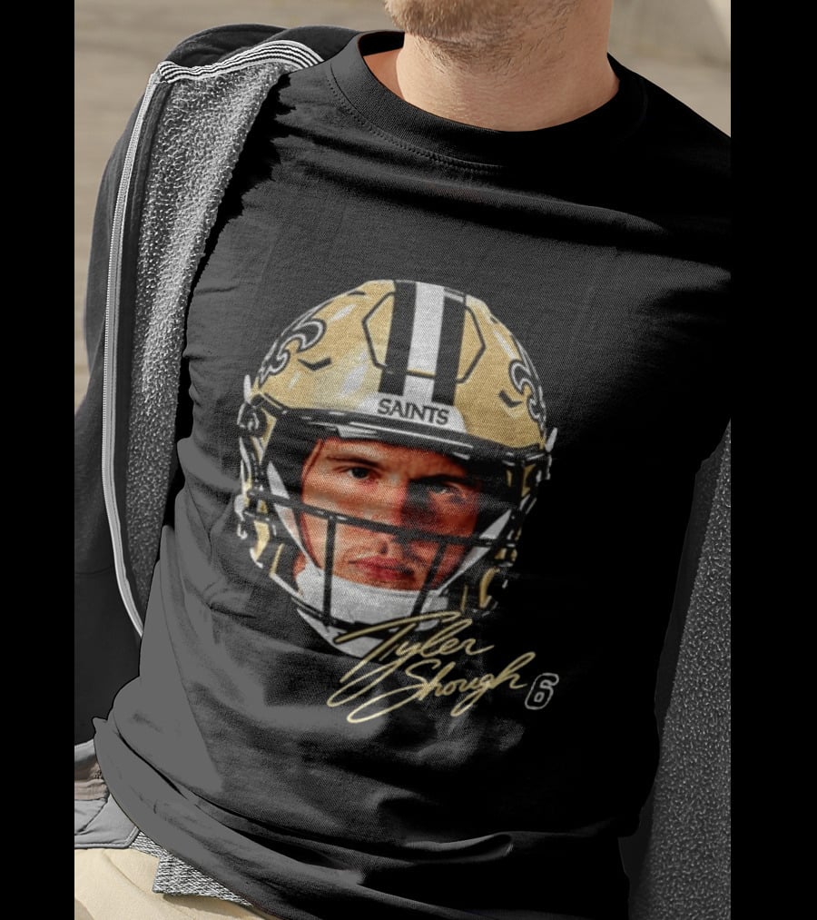 Tyler Shough New Orleans Saints Football Helmet Big Face 6 T-Shirt