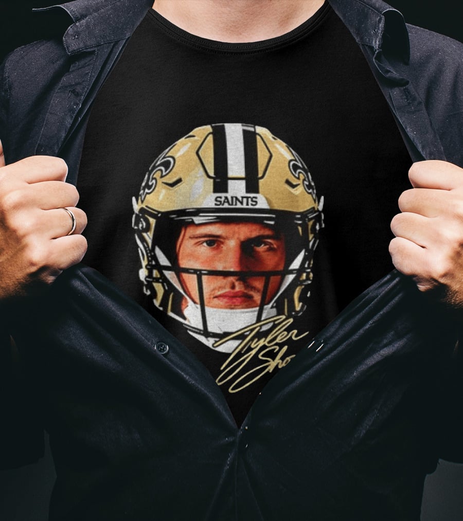 Tyler Shough New Orleans Saints Football Helmet Big Face 6 T-Shirt