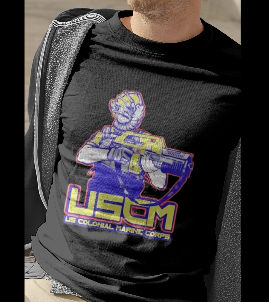 USCM US Colonial Marine Corps Alien Warrior T-Shirt
