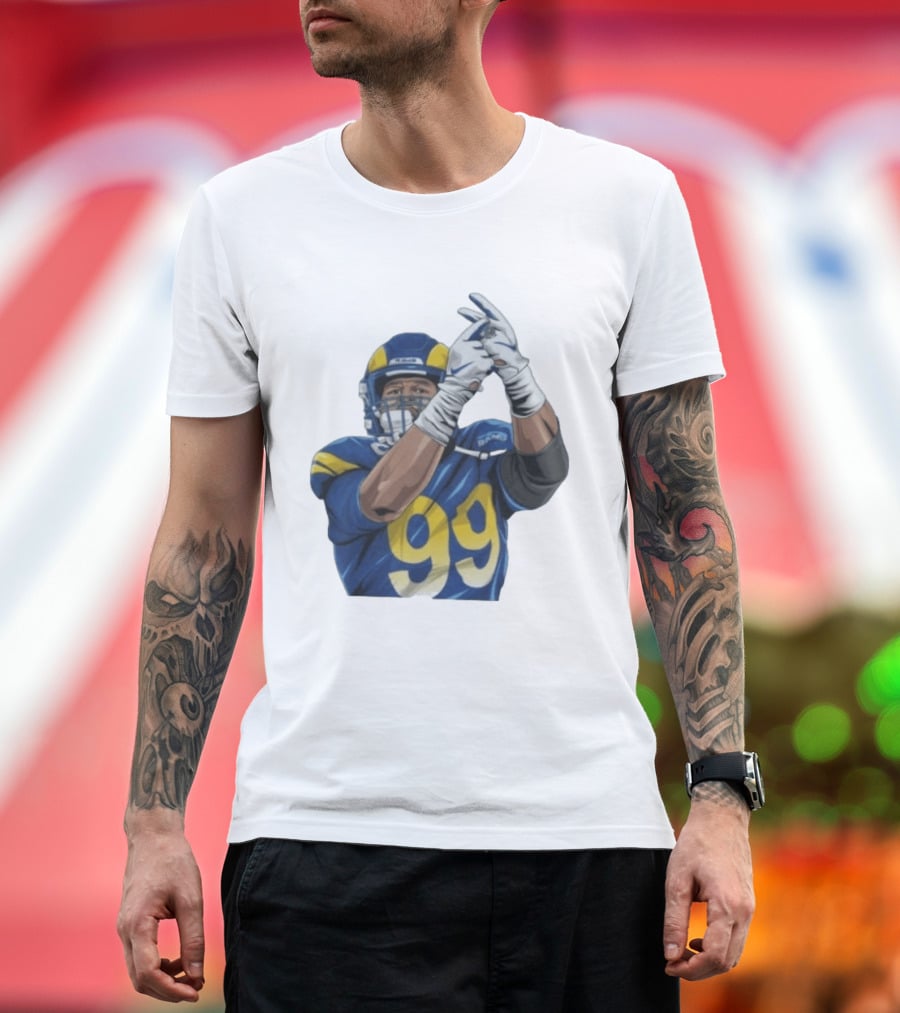 Aaron Donald No 99 Los Angeles Rams AD99 Blue And Yellow Football Gear T-Shirt