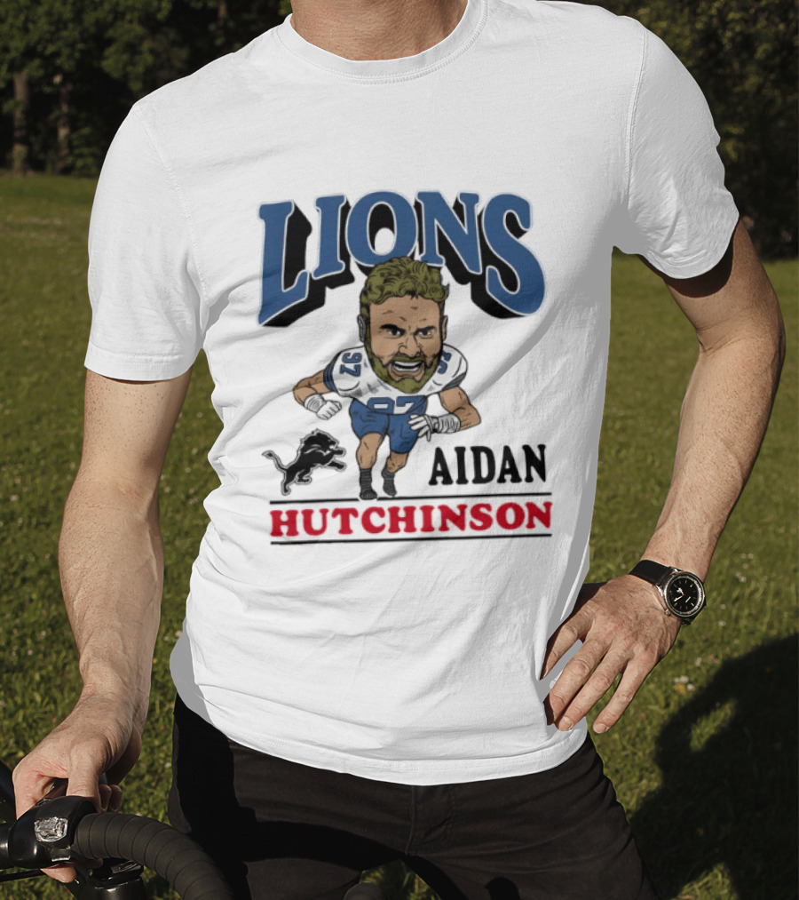 Lions Aidan Hutchinson Caricature 97 T-Shirt