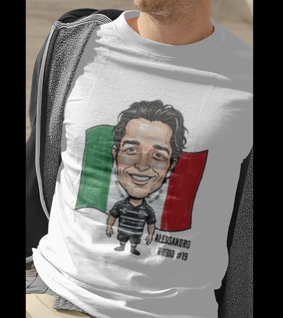 Alessandro Rubio No 19 Caricature Mexico Flag Football Jersey T-Shirt