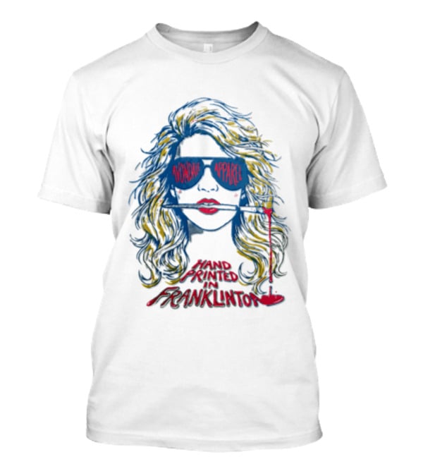 Avondale Apparel Hand Printed In Franklinton Woman Sunglasses Paintbrush T-Shirt
