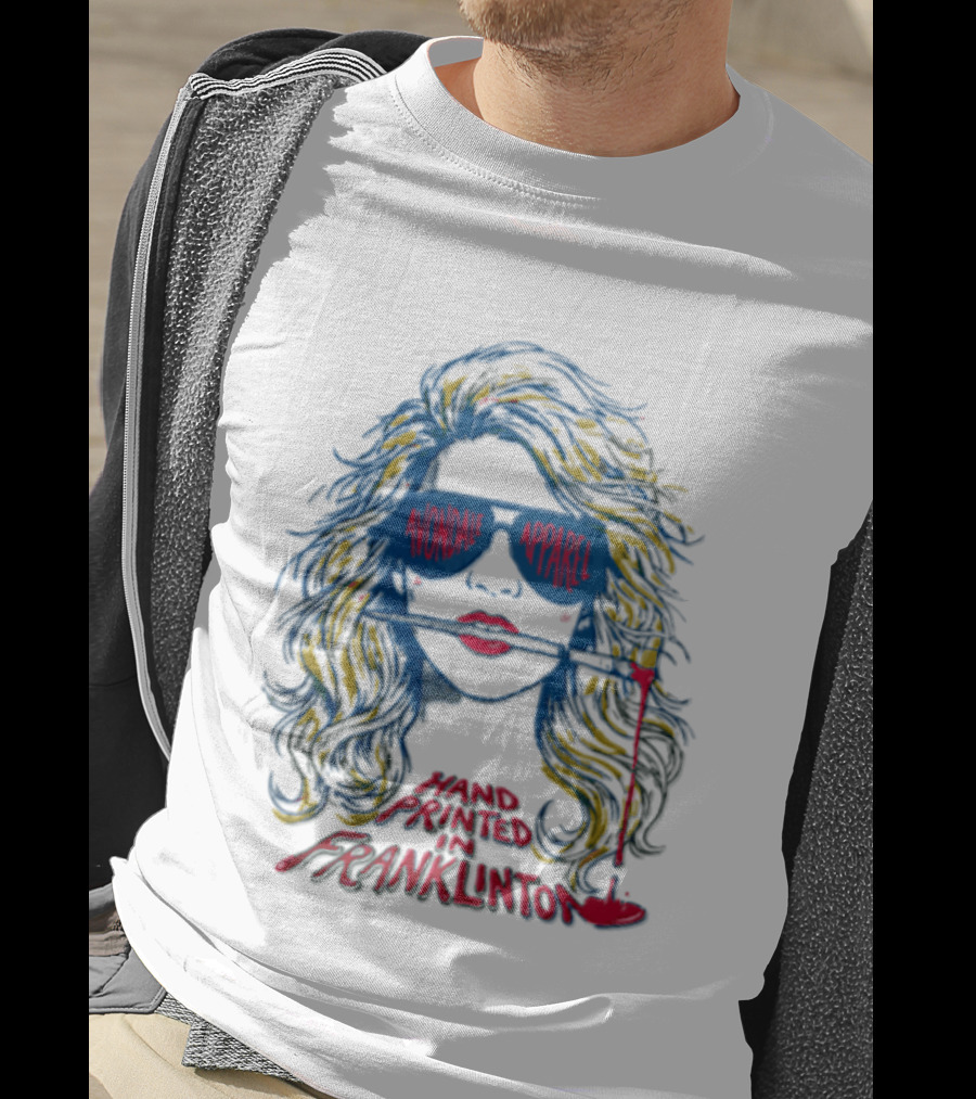 Avondale Apparel Hand Printed In Franklinton Woman Sunglasses Paintbrush T-Shirt