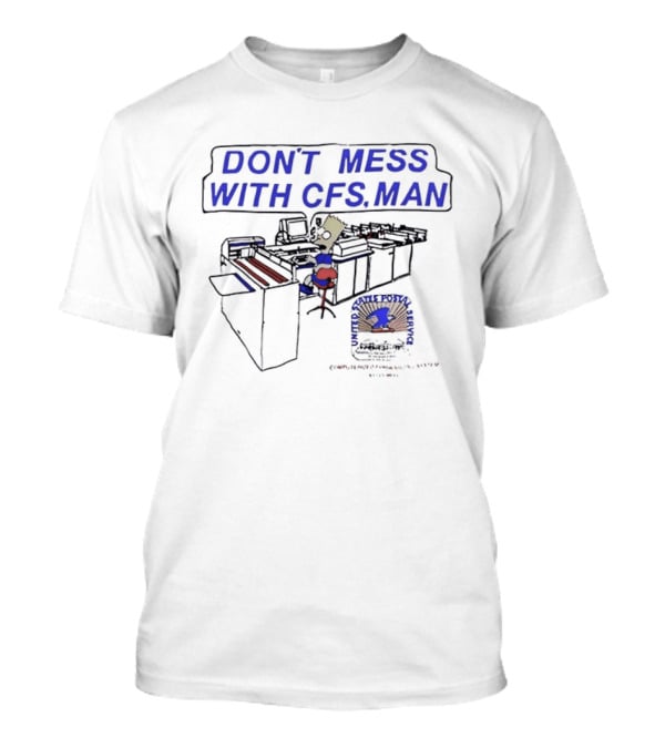 DON'T MESS WITH CFS MAN Bart Simpson Sitting At Computer Desk T-Shirt