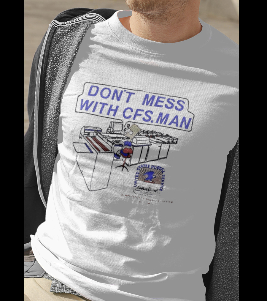 DON'T MESS WITH CFS MAN Bart Simpson Sitting At Computer Desk T-Shirt