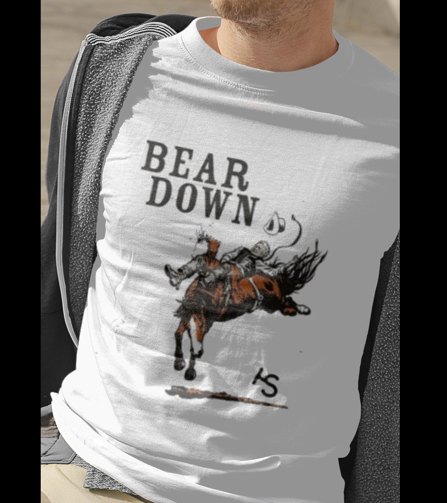 Bear Down Cowboy Rodeo Bucking Horse 15 T-Shirt